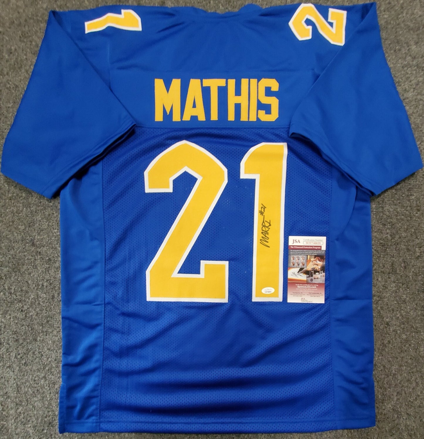 Pitt Panthers Damarri Mathis Autographed Signed Jersey Jsa Coa