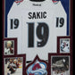 Suede Framed Colorado Avalanche Joe Sakic Autographed Signed Jersey Psa Coa