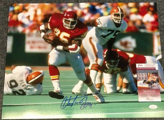 Kansas City Chiefs Christian Okoye Autographed Signed 16X20 Photo Jsa  Coa