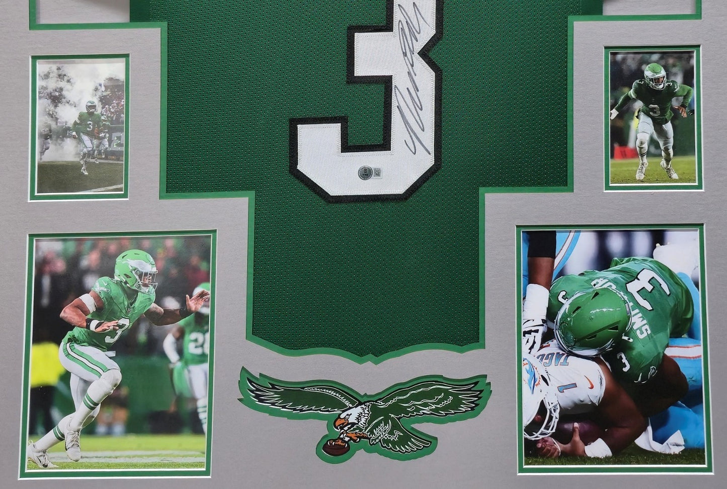 Framed Philadelphia Eagles Nolan Smith Jr Autographed Signed Jersey Beckett Holo