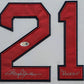 Framed Suede Roger Clemens Autographed Signed Boston Red Sox Jersey Jsa Coa