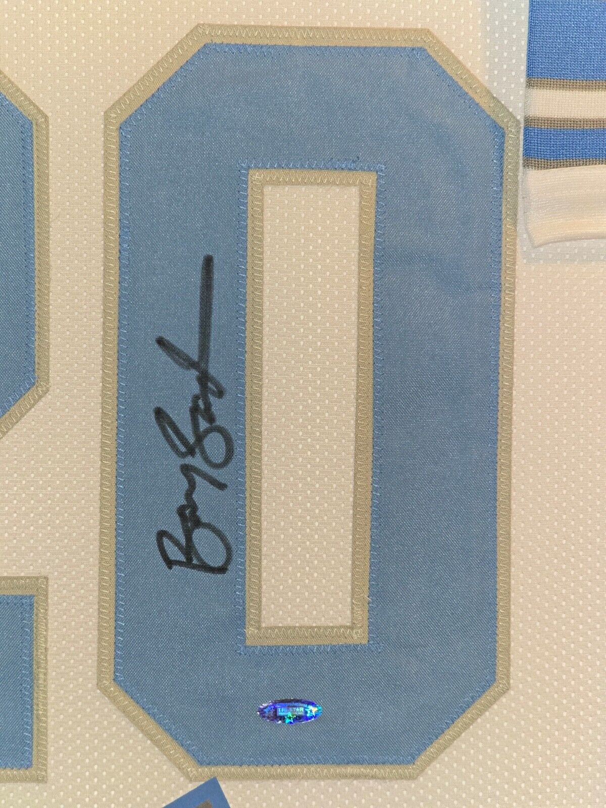 Suede Framed Detroit Lions Barry Sanders Autographed Signed Jersey Tristar Holo