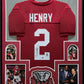 Framed Alabama Crimson Tide Derrick Henry Autographed Signed Jersey Leaf Coa