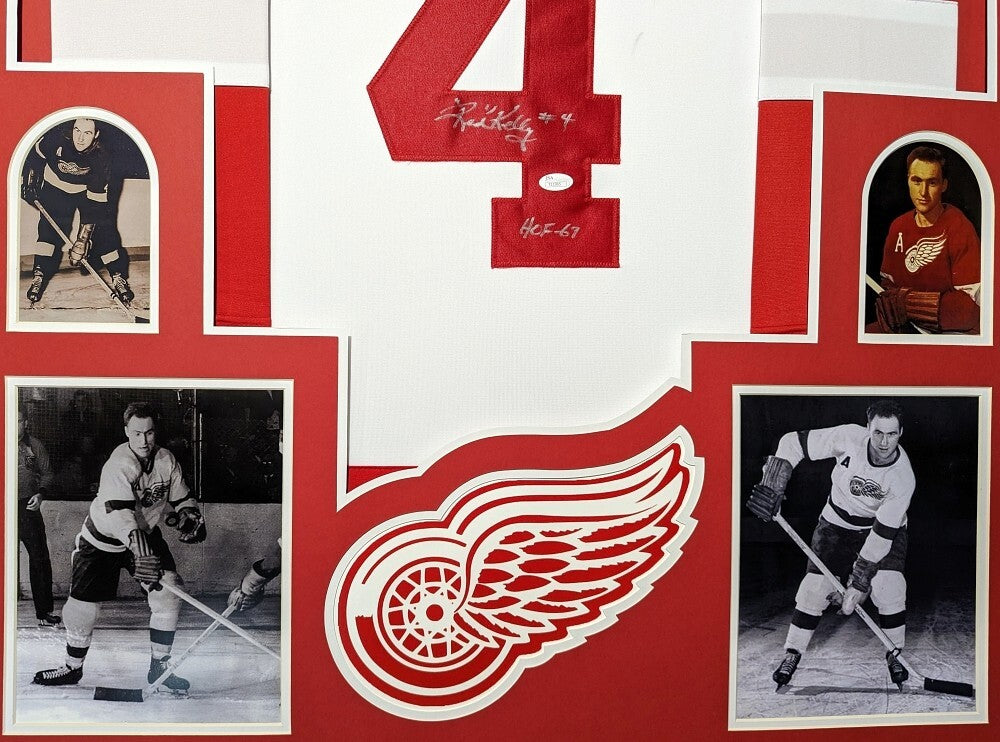 Framed Detroit Red Wings Red Kelly Autographed Signed Jersey Jsa Coa