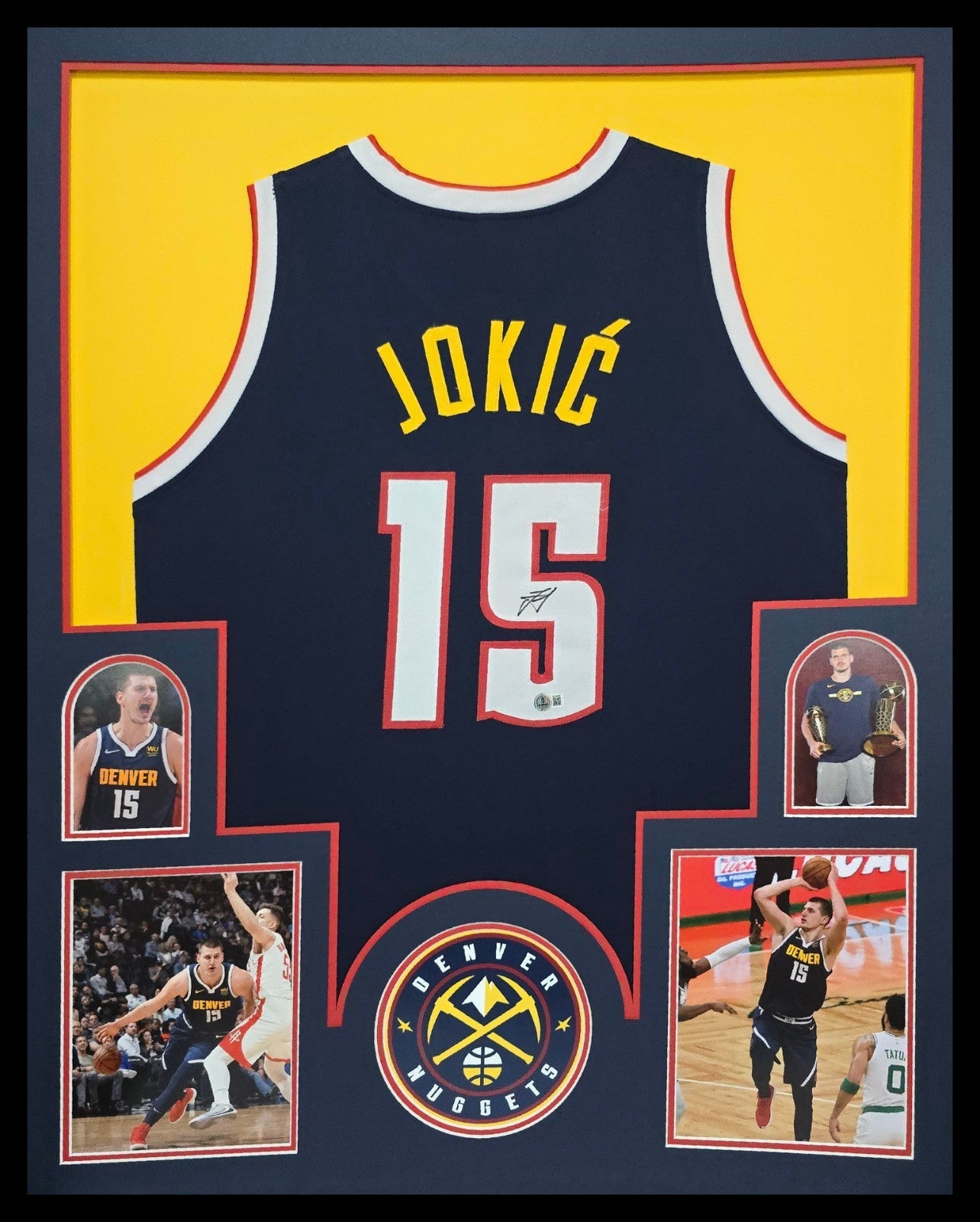 Framed Denver Nuggets Signed Autographed Nikola Jokic Jersey Beckett Holo