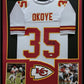 Framed Kansas City Chiefs Christian Okoye Autographed Signed Jersey Jsa Coa