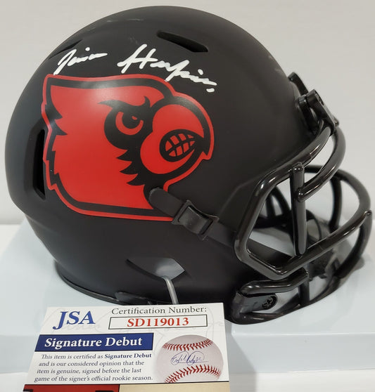 Javian Hawkins Autographed Louisville Cardinals Eclipse Mini Helmet Jsa Coa