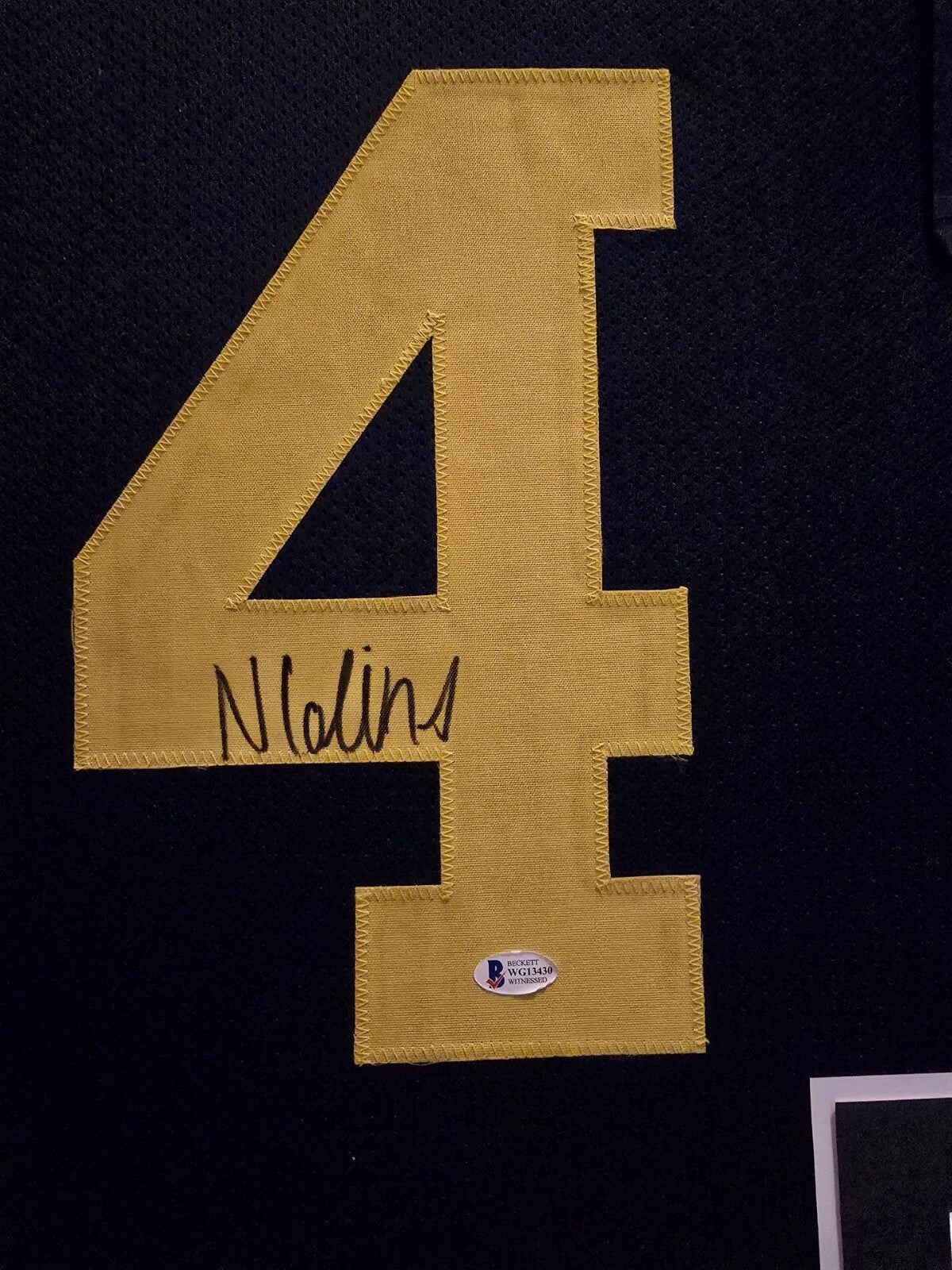 Framed Michigan Wolverines Nico Collins Autographed Signed Jersey Beckett Coa