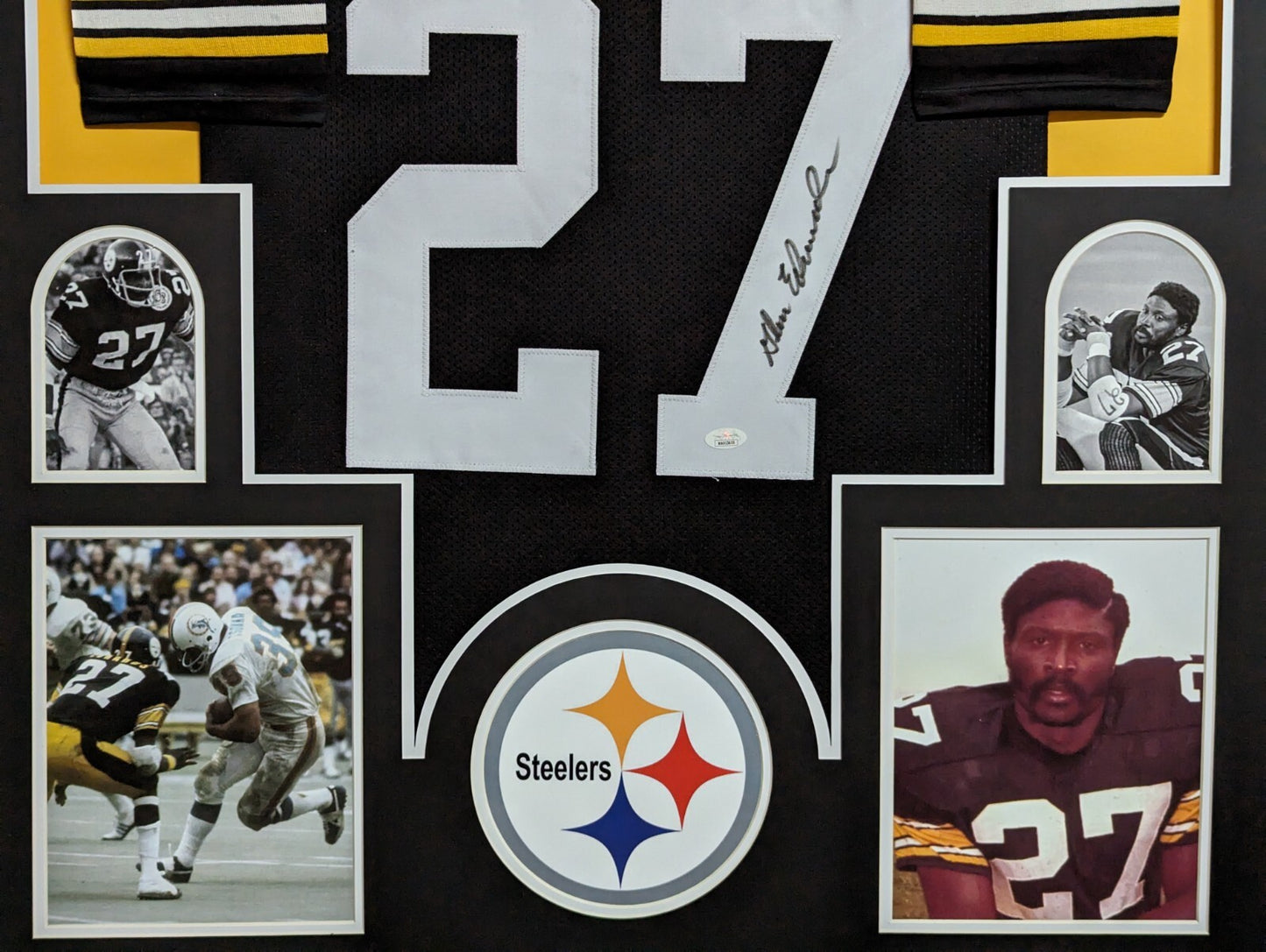 Framed Pittsburgh Steelers Glen Edwards Autographed Jersey Jsa Coa