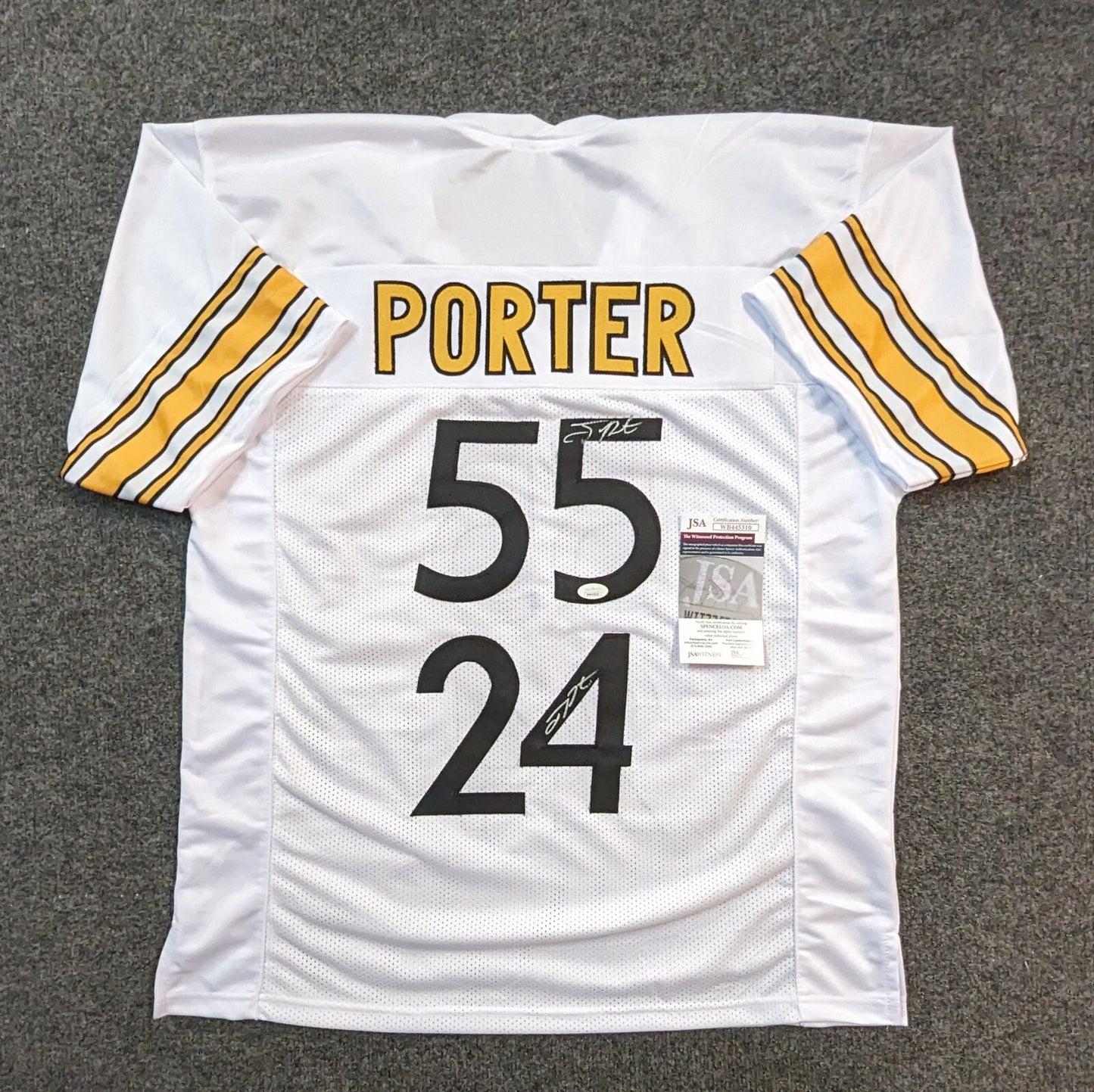 Pittsburgh Steelers Joey Porter Jr & Sr Dual Autographed Signed Jersey Jsa Coa