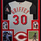 Suede Framed Cincinnati Reds Ken Griffey Jr Autographed Jersey Upper Deck Coa