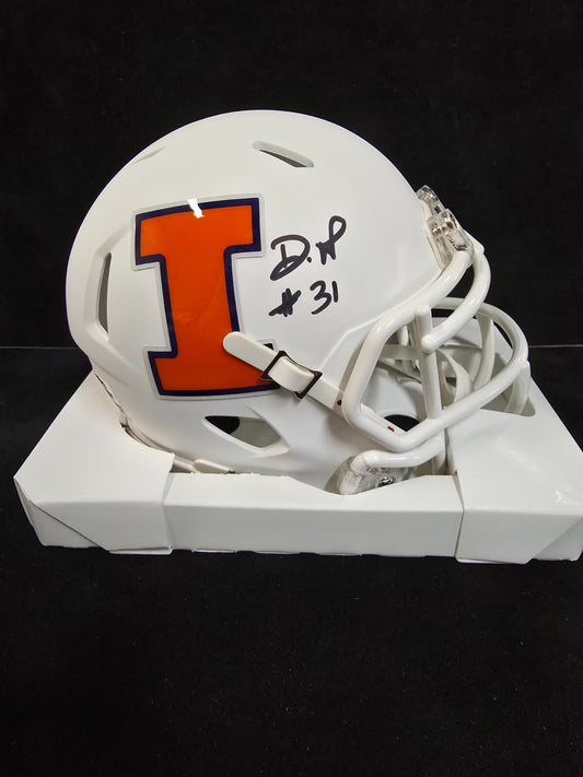 Illinois Fighting Illini Devon Witherspoon Autographed Mini Helmet Beckett Holo