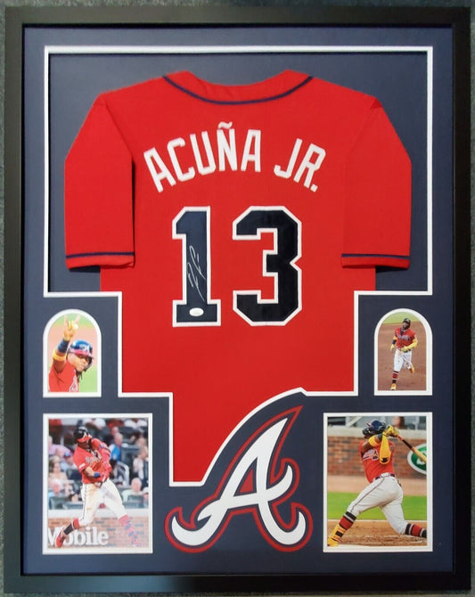 Framed Atlanta Braves Ronald Acuna Jr Autographed Signed Jersey Jsa Coa