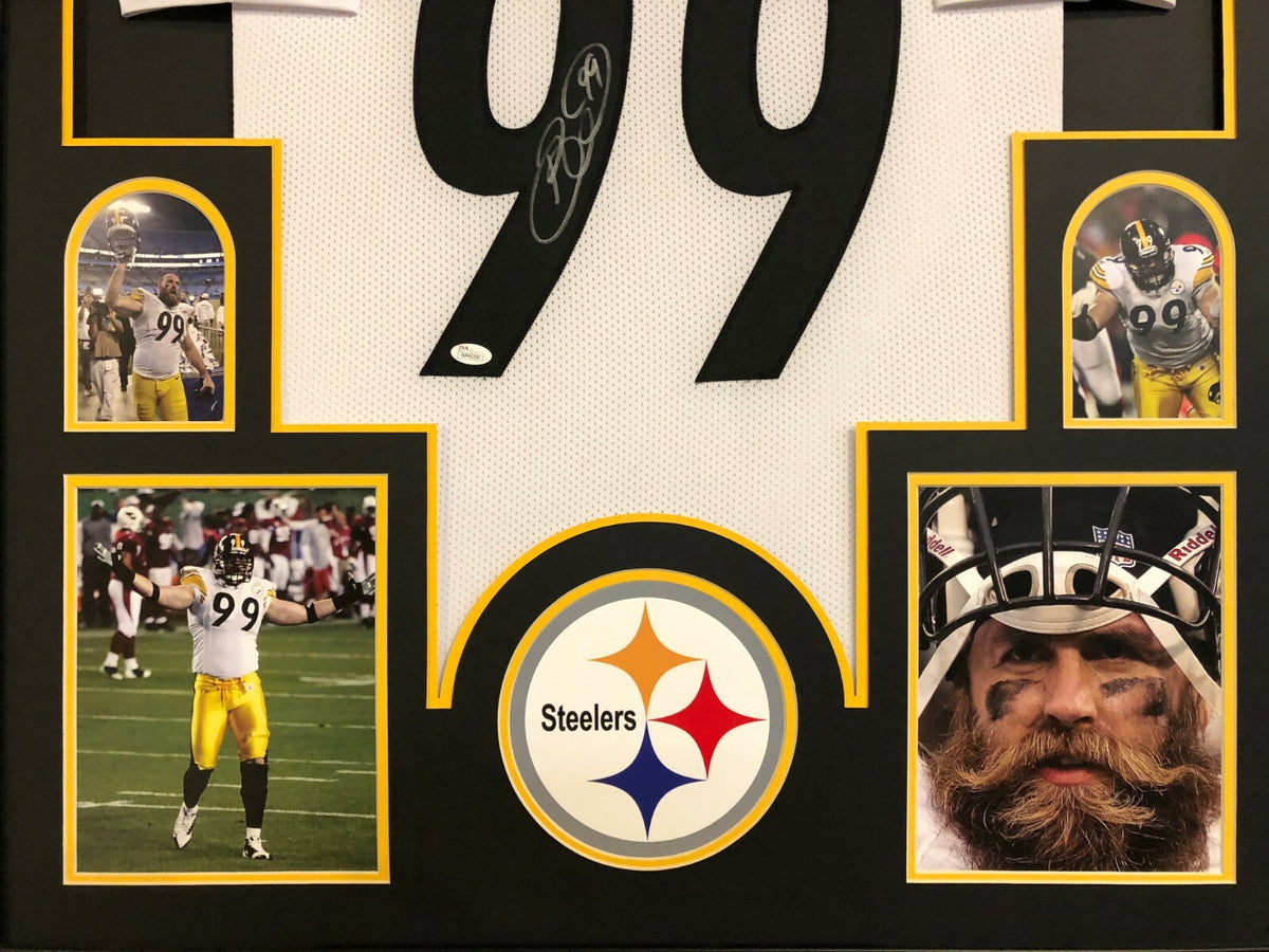 Framed Pittsburgh Steelers Brett Keisel Autographed Signed Jersey Jsa Coa