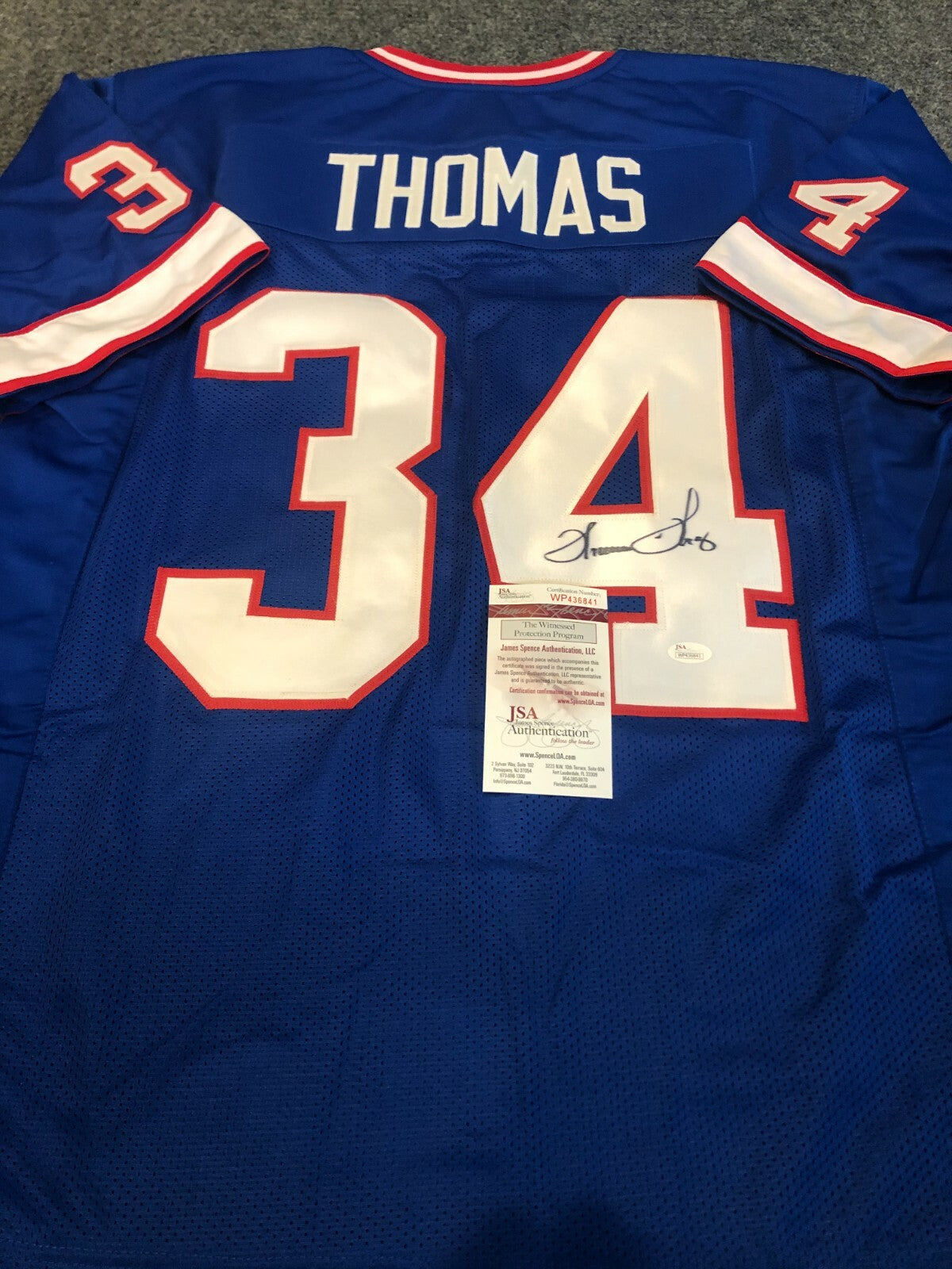 Buffalo Bills Thurman Thomas Autographed Signed Jersey Jsa  Coa