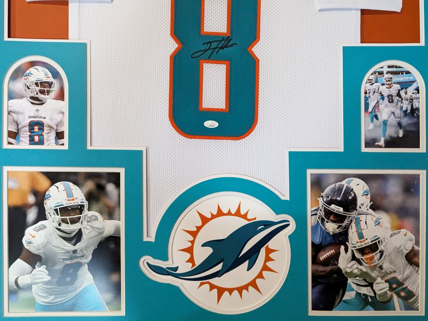 Framed Miami Dolphins Jevon Holland Autographed Signed Jersey Jsa Coa