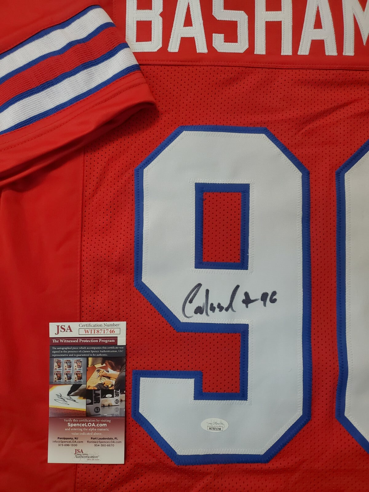 Buffalo Bills Carlos "Boogie" Basham Jr Autographed Signed Jersey Jsa Coa