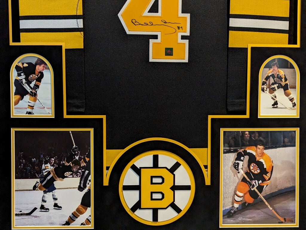 Suede Framed Boston Bruins Bobby Orr Autographed Signed Jersey Gnr Coa