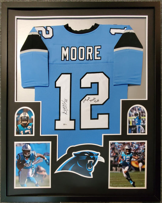 Framed Carolina Panthers Dj Moore Autographed Signed Inscribed Jersey Bas Coa