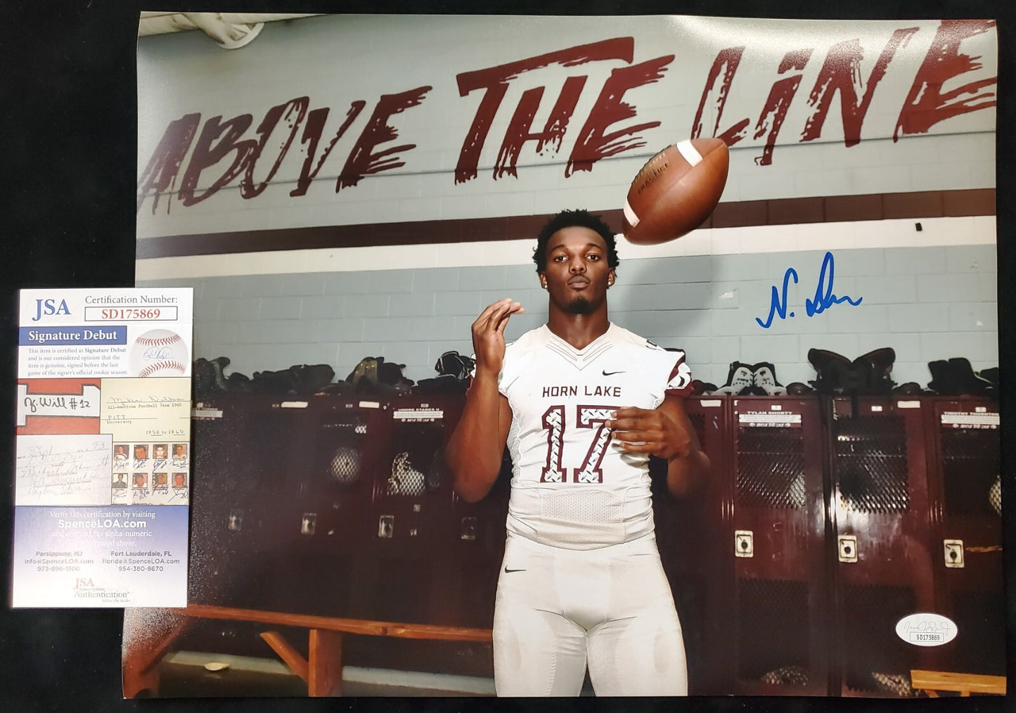 Horn Lake Eagles Nakobe Dean Autographed Signed 11X14 Photo Jsa Coa