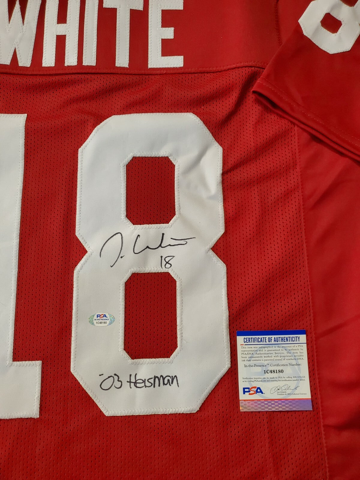 Oklahoma Sooners Jason White Autographed Signed Inscribed Jersey Psa Coa