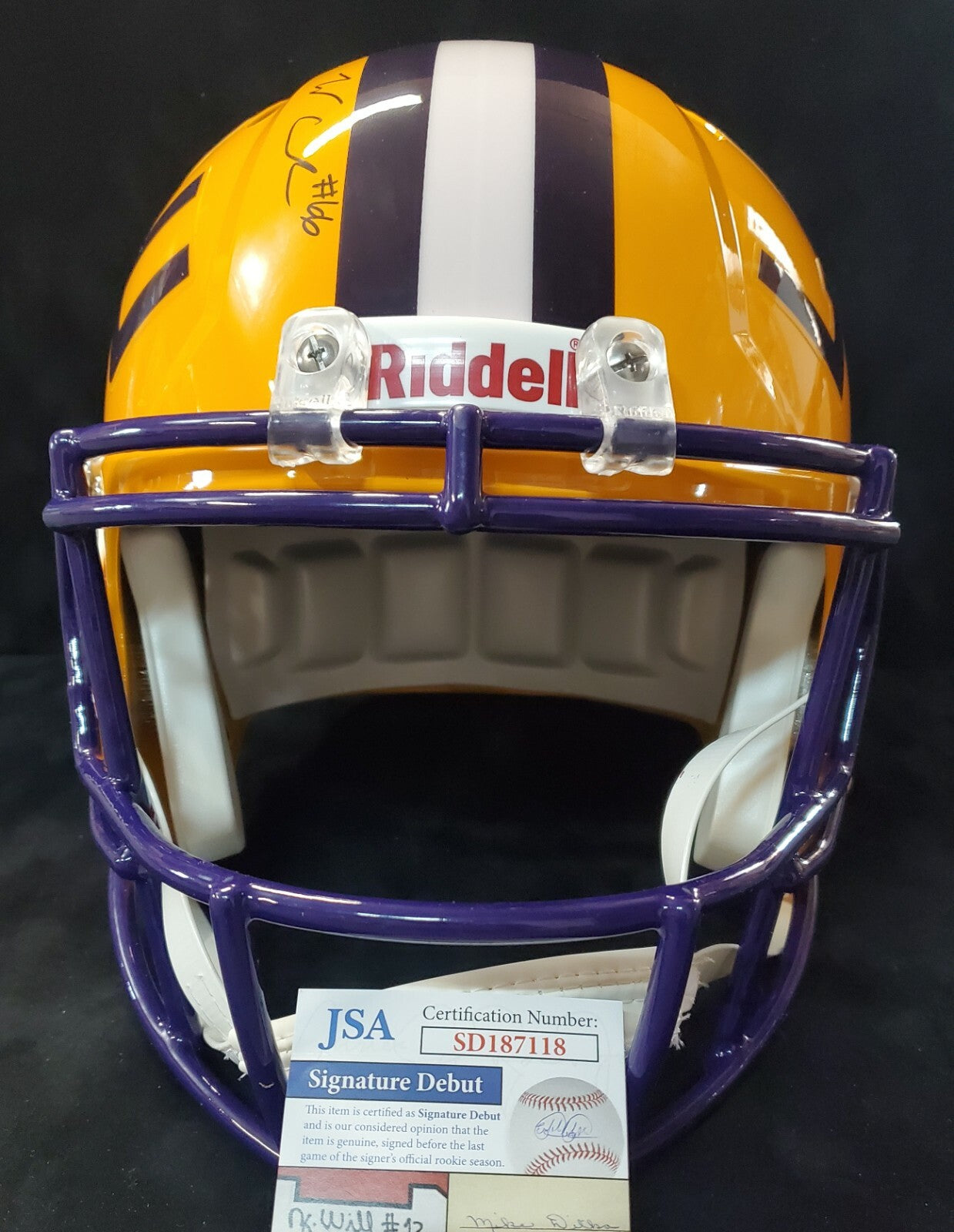 Lsu Tigers Walker Howard & Will Campbell 2X Signed Full Size Replica Helmet Jsa