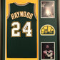 Framed Spencer Haywood Autographed Signed Seattle Super Sonics Jersey Jsa Coa