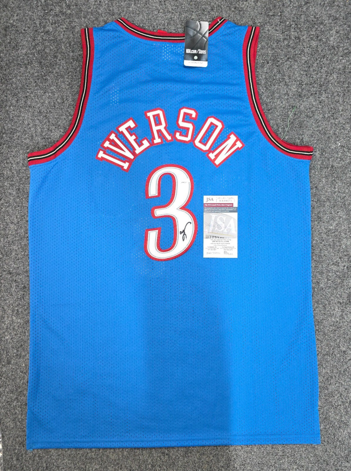 Philadelphia 76Ers Allen Iverson Autographed Signed Jersey Jsa Coa