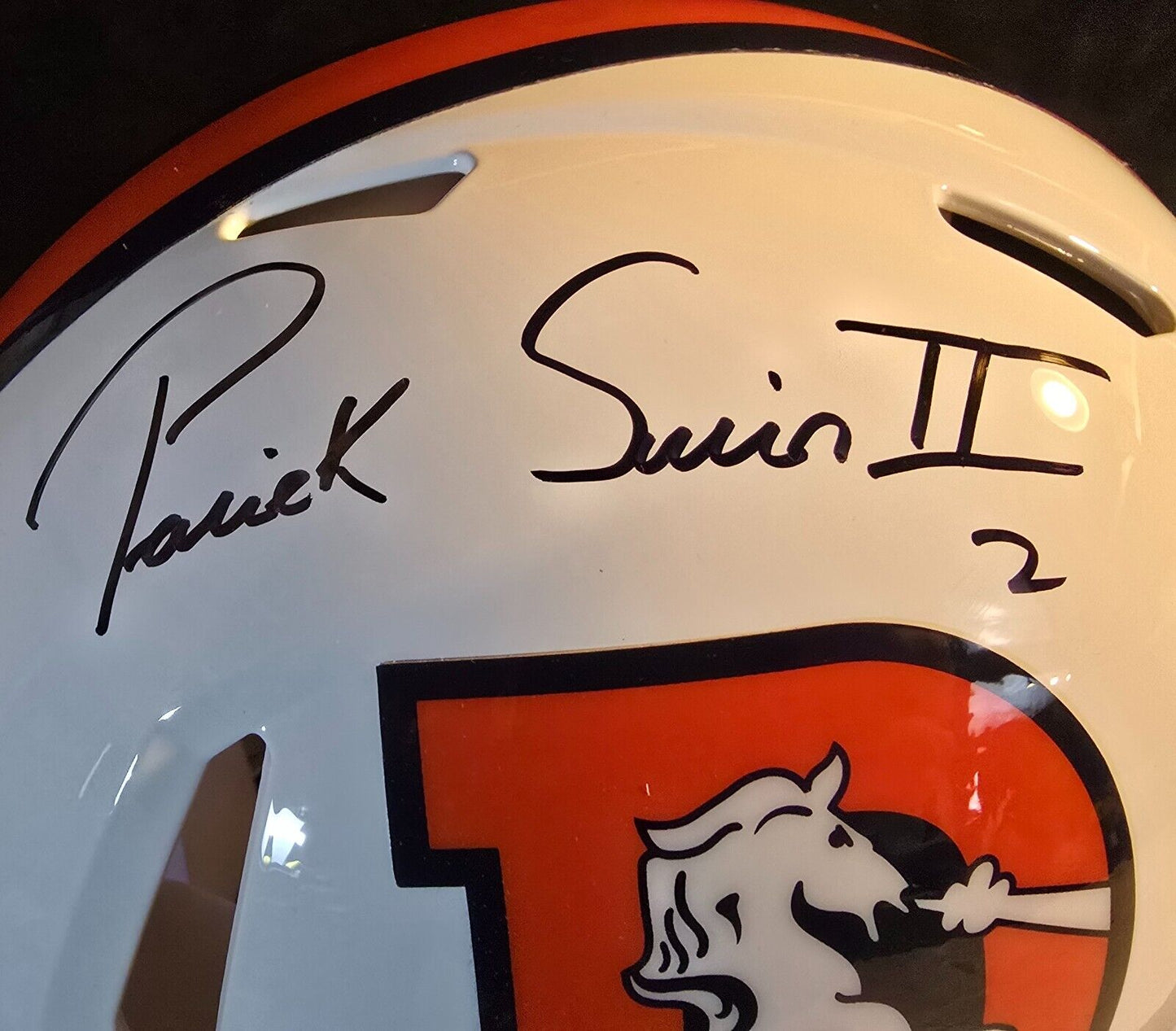 Denver Broncos Pat Surtain Ii Signed 2X Insc Authentic Full Size Helmet Beckett