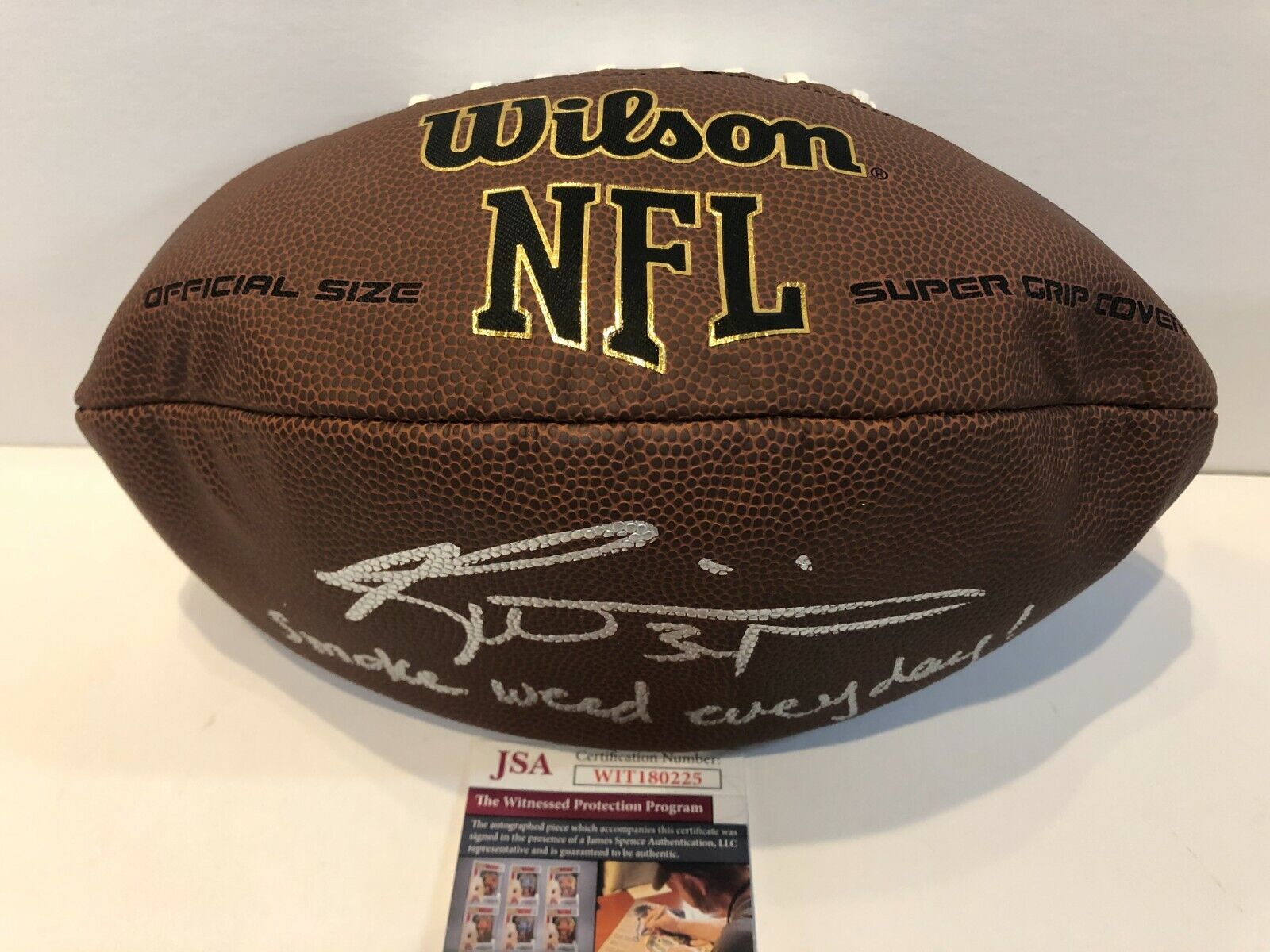 MVP Authentics Miami Dolphins Ricky Williams Signed Inscribed Smoke Weed Nfl Football Jsa Coa 134.10 sports jersey framing , jersey framing