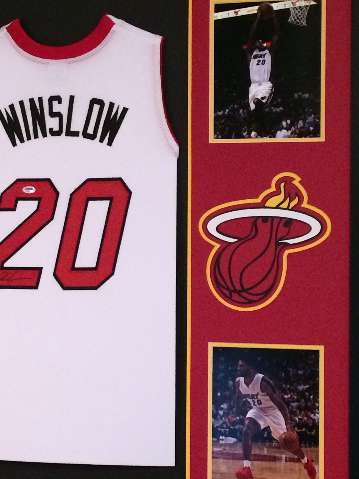 Framed Signed Autographed Justise Winslow Miami Heat Jersey Psa/Dna Coa