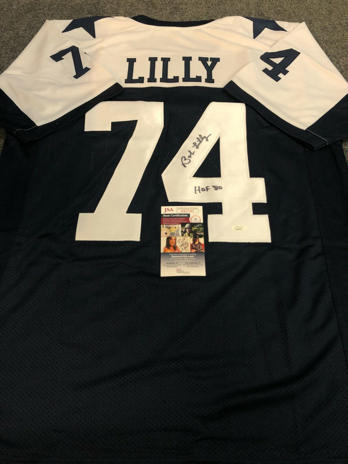 Dallas Cowboys Bob Lilly Autographed Signed Inscribed Jersey Jsa Coa