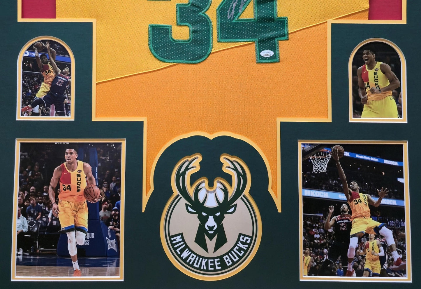 Framed Milwaukee Bucks Giannis Antetokounmpo Autographed Signed Jersey Jsa Coa