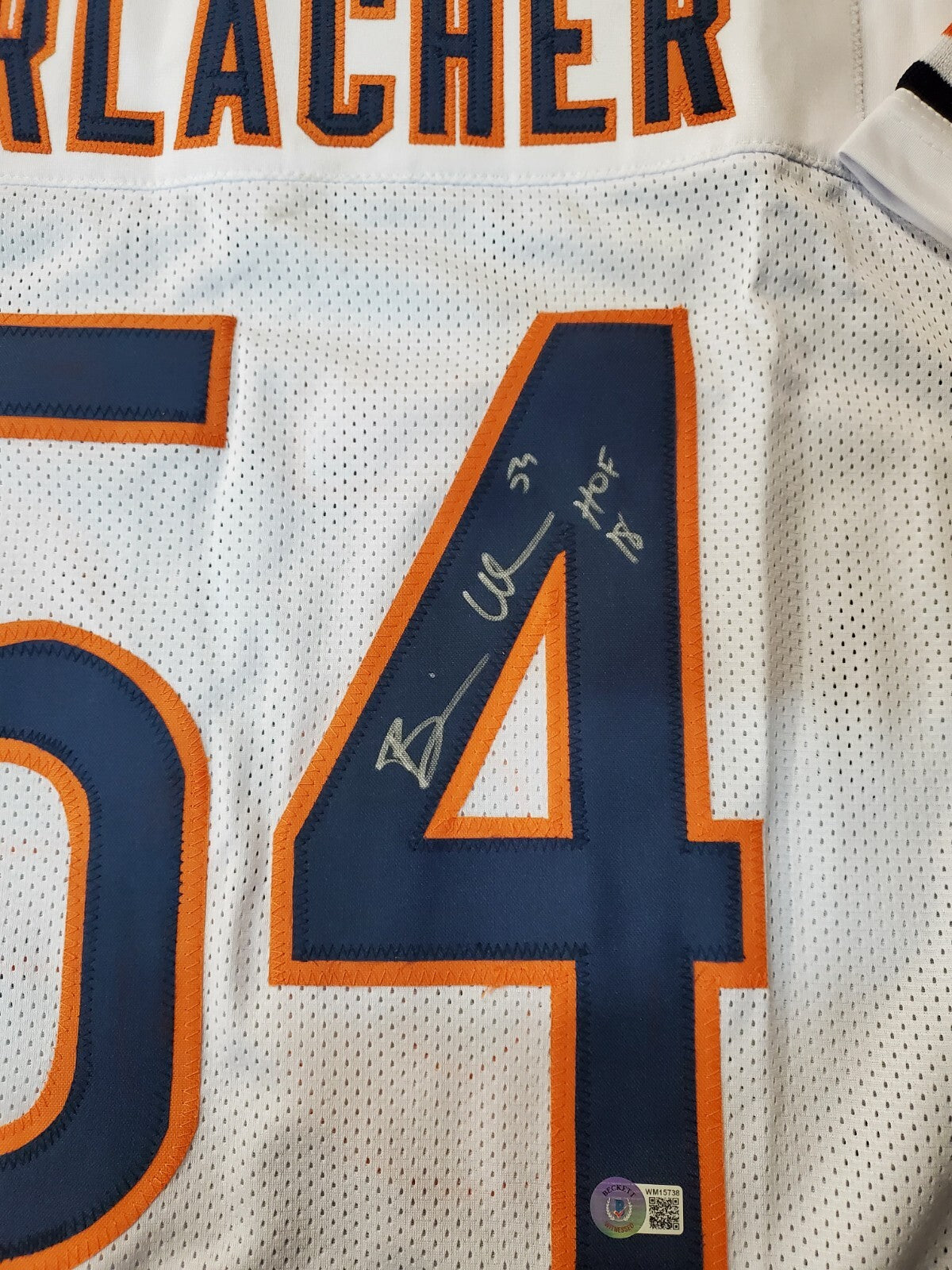 Chicago Bears Brian Urlacher Autographed Signed Inscribed Jersey Beckett Holo