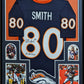 Framed Denver Broncos Rod Smith Autographed Signed Inscribed Jersey Jsa Coa