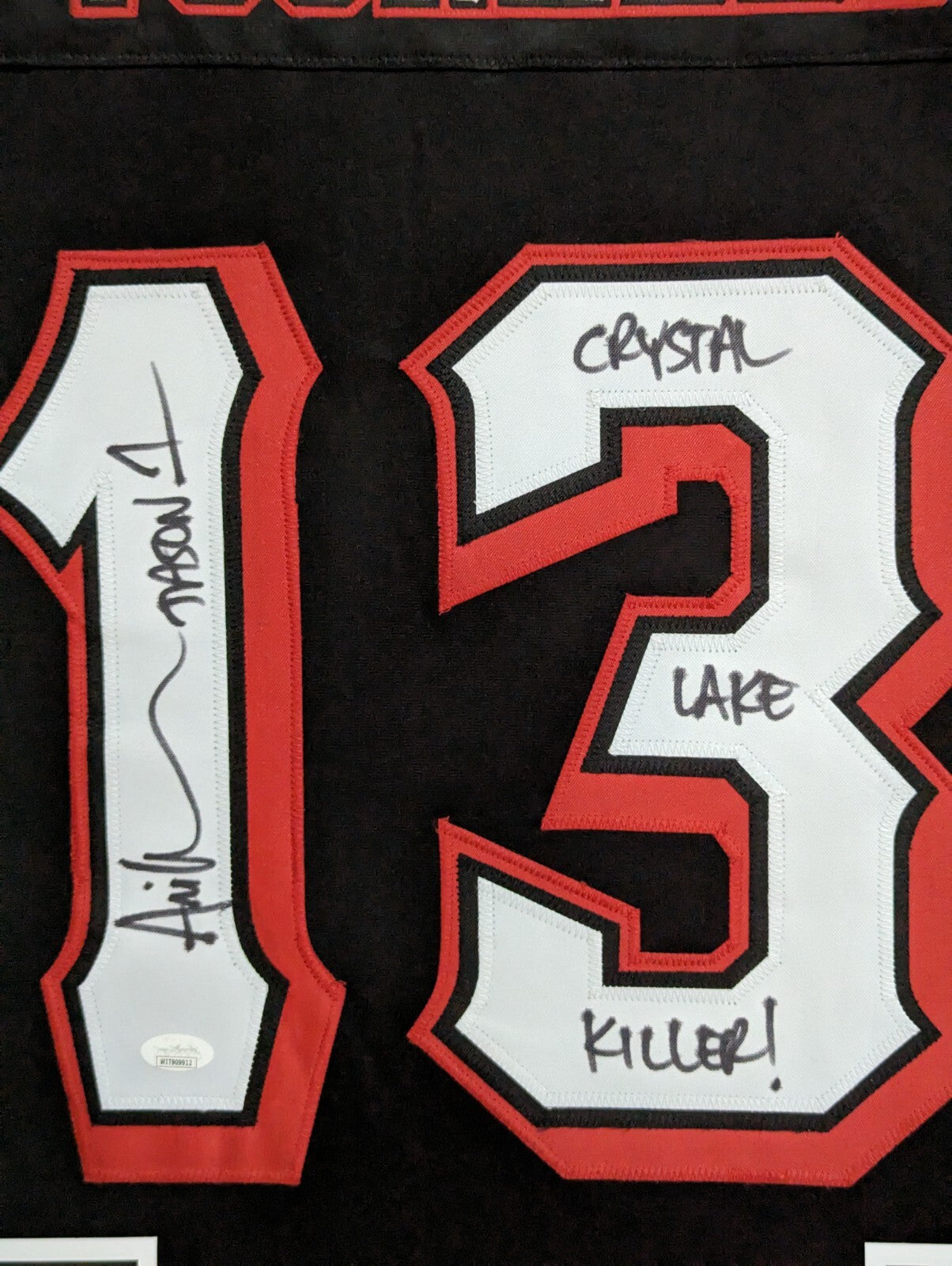 Framed Ari Lehman Signed Inscribed Jason Voorhees Friday The 13Th Jersey Jsa Coa