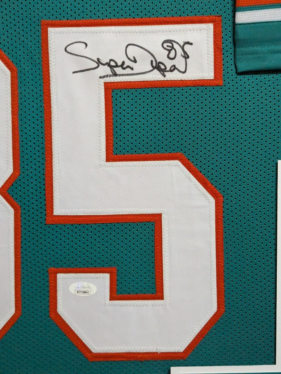 Framed Miami Dolphins Mark Duper Autographed Signed Jersey Jsa Coa