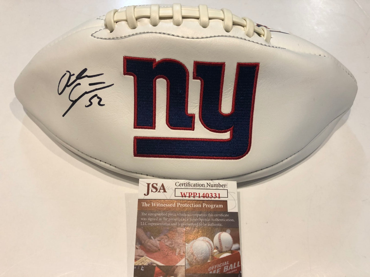 Alec Ogletree Autographed Signed N.Y. Giants Logo Football Jsa Coa