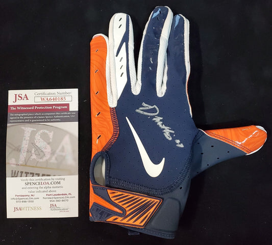 Denver Broncos Damarri Mathis Autographed Signed Glove Jsa Coa