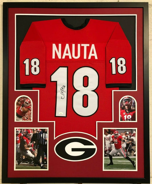 Framed Georgia Bulldogs Isaac Nauta Autographed Signed Jersey Jsa Coa