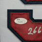 Suede Framed Cleveland Indians Bob Feller Autographed Inscribed Jersey Jsa Coa