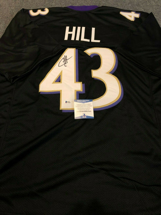 Baltimore Ravens Justice Hill Autographed Signed Jersey Beckett Coa