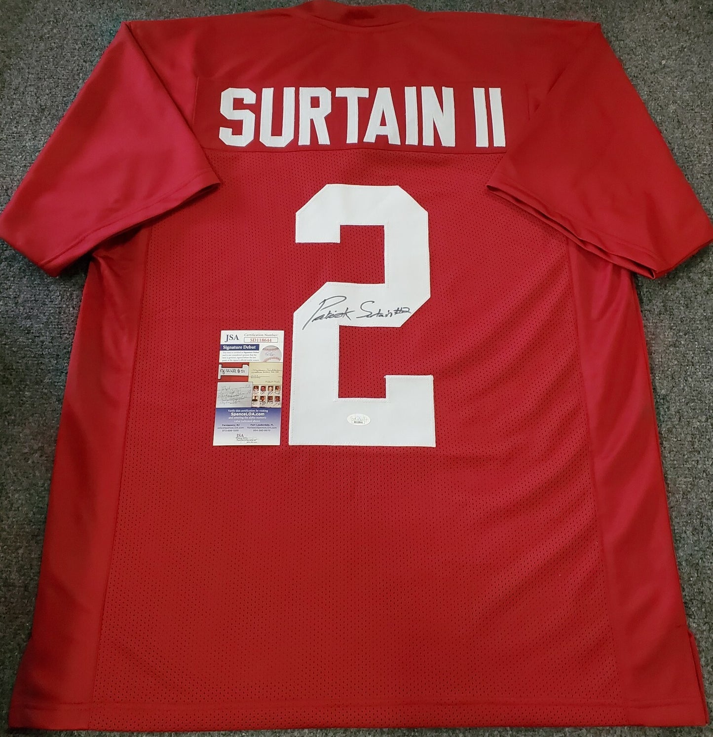 Alabama Crimson Tide Patrick Surtain Ii Autographed Signed Jersey Jsa Coa