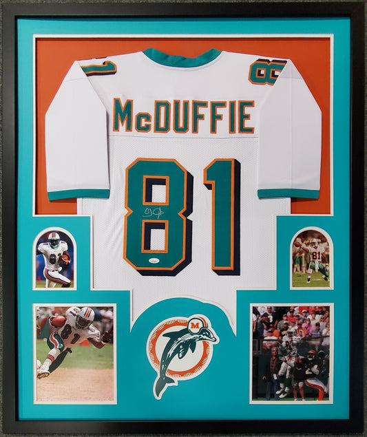 Framed Miami Dolphins Oj Mcduffie Autographed Signed Jersey Jsa Coa