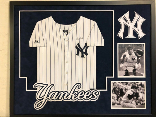 MVP Authentics Framed N.Y. Yankees Yogi Berra Autographed Signed Jersey Jsa Coa 899.10 sports jersey framing , jersey framing