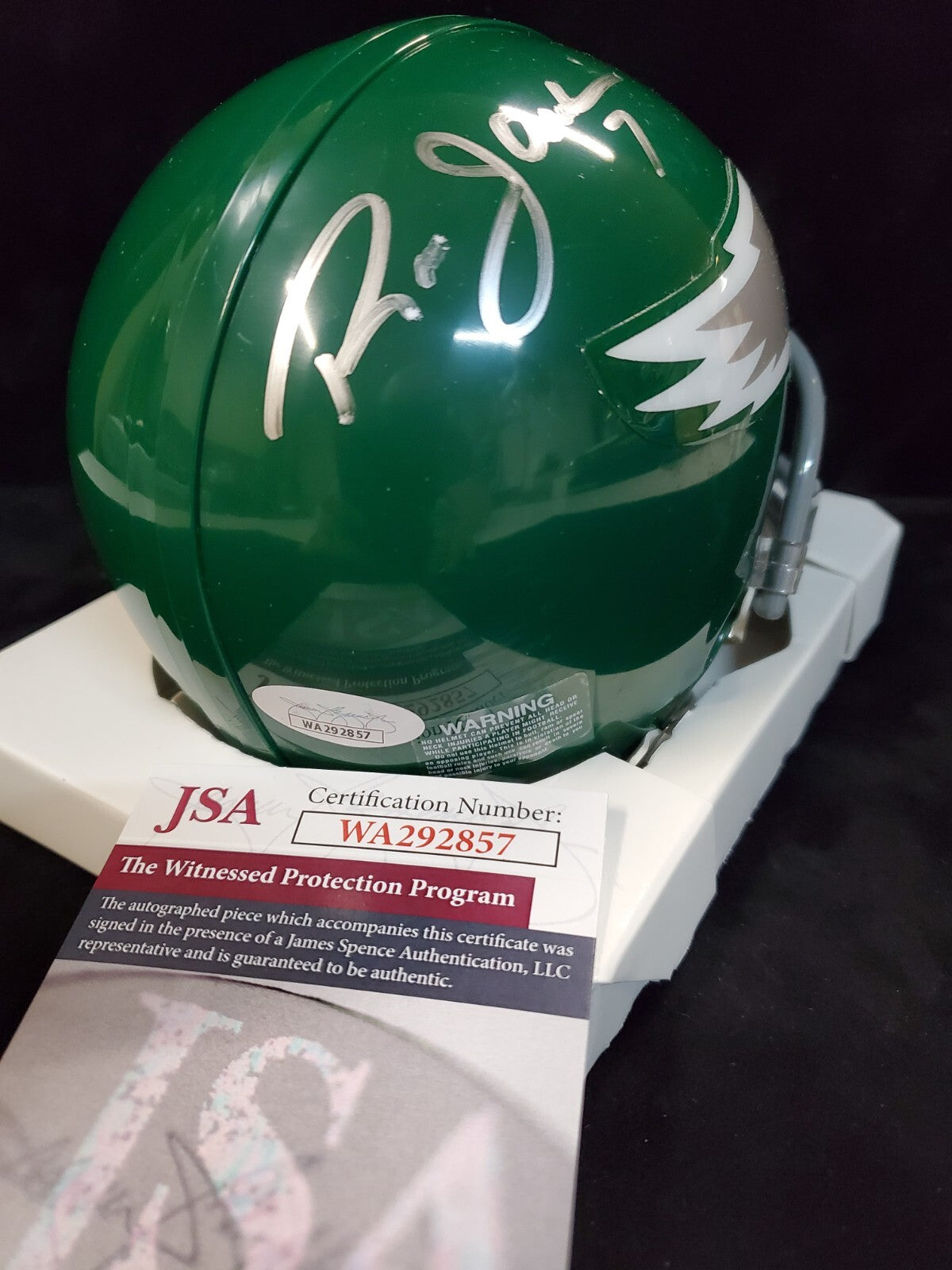 Philadelphia Eagles Ron Jaworski Autographed Signed Vsr Mini Helmet Jsa Coa