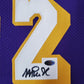 Framed L.A. Lakers Magic Johnson Autographed Signed Jersey Leaf Coa