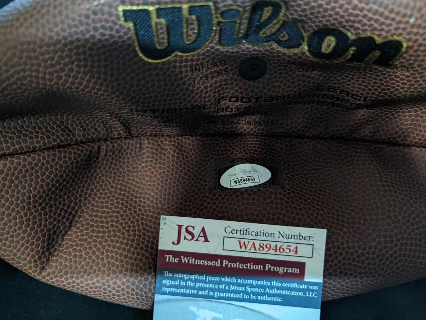 Denver Broncos Terrell Davis Signed Inscribed Nfl Football Jsa Coa