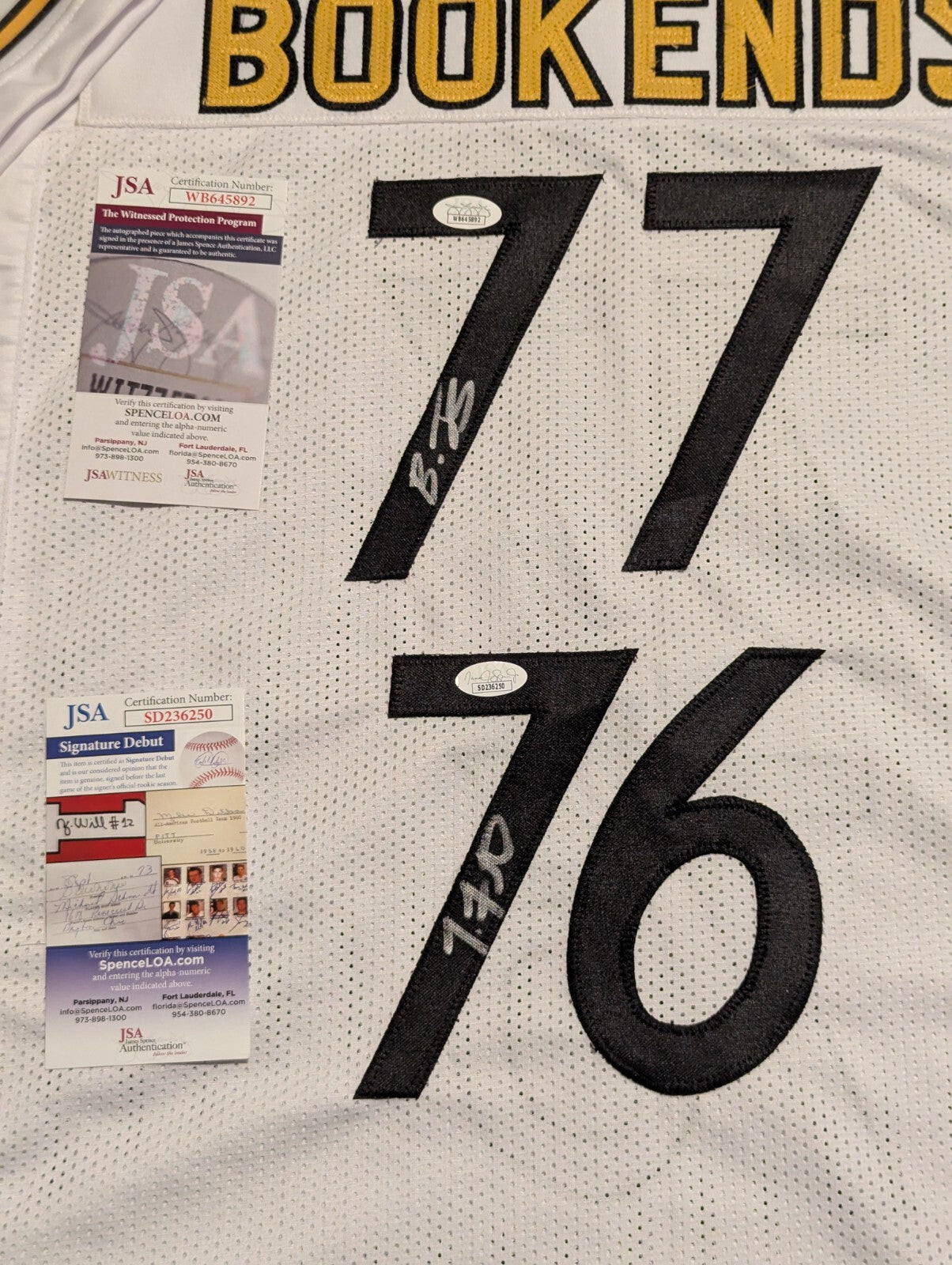 Pittsburgh Steelers Broderick Jones & Troy Fautanu 2X Autographed Jersey Jsa Coa