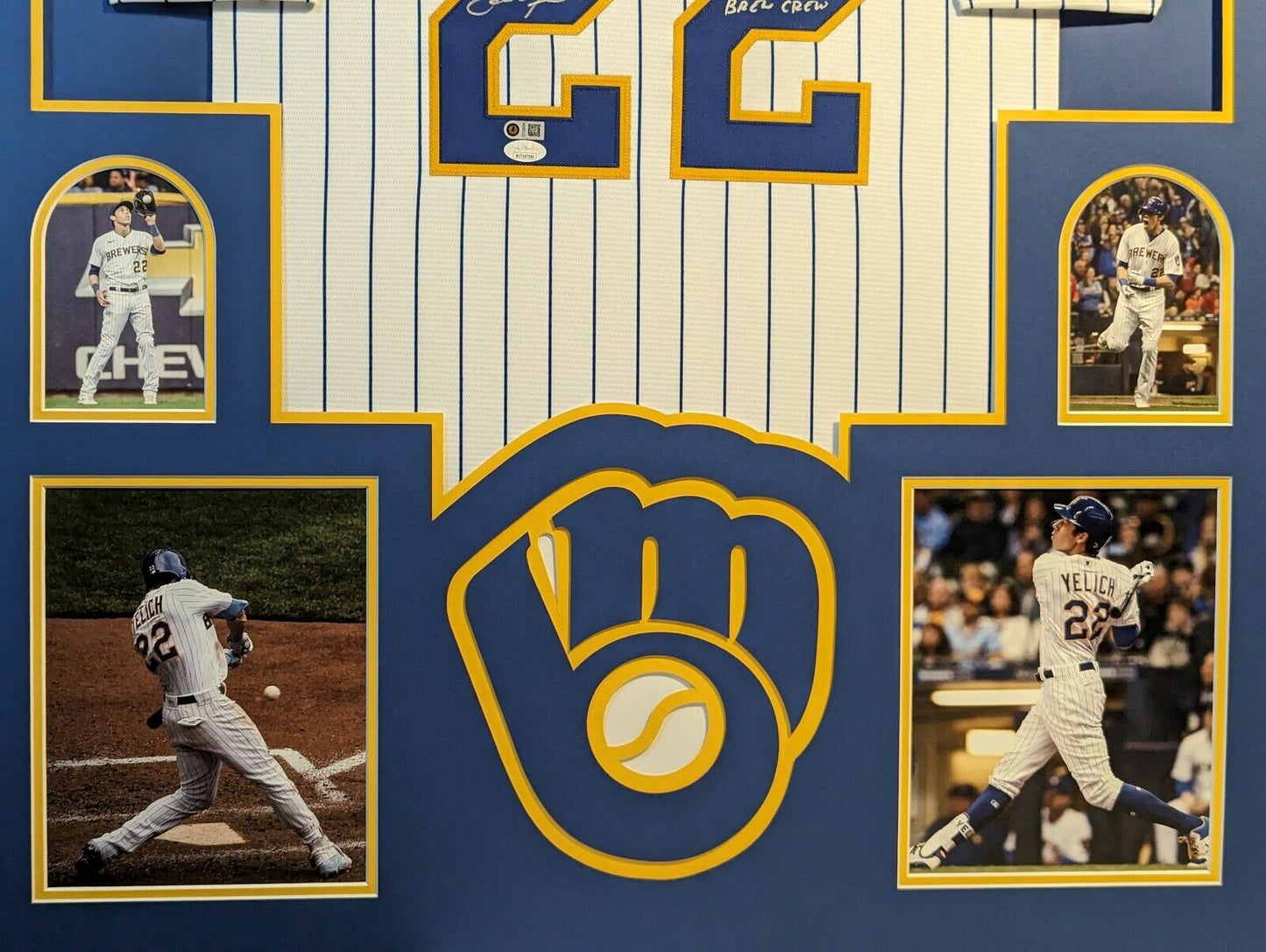 Custom Framed Milwaukee Brewers Christian Yelich Autographed Jersey Jsa Coa
